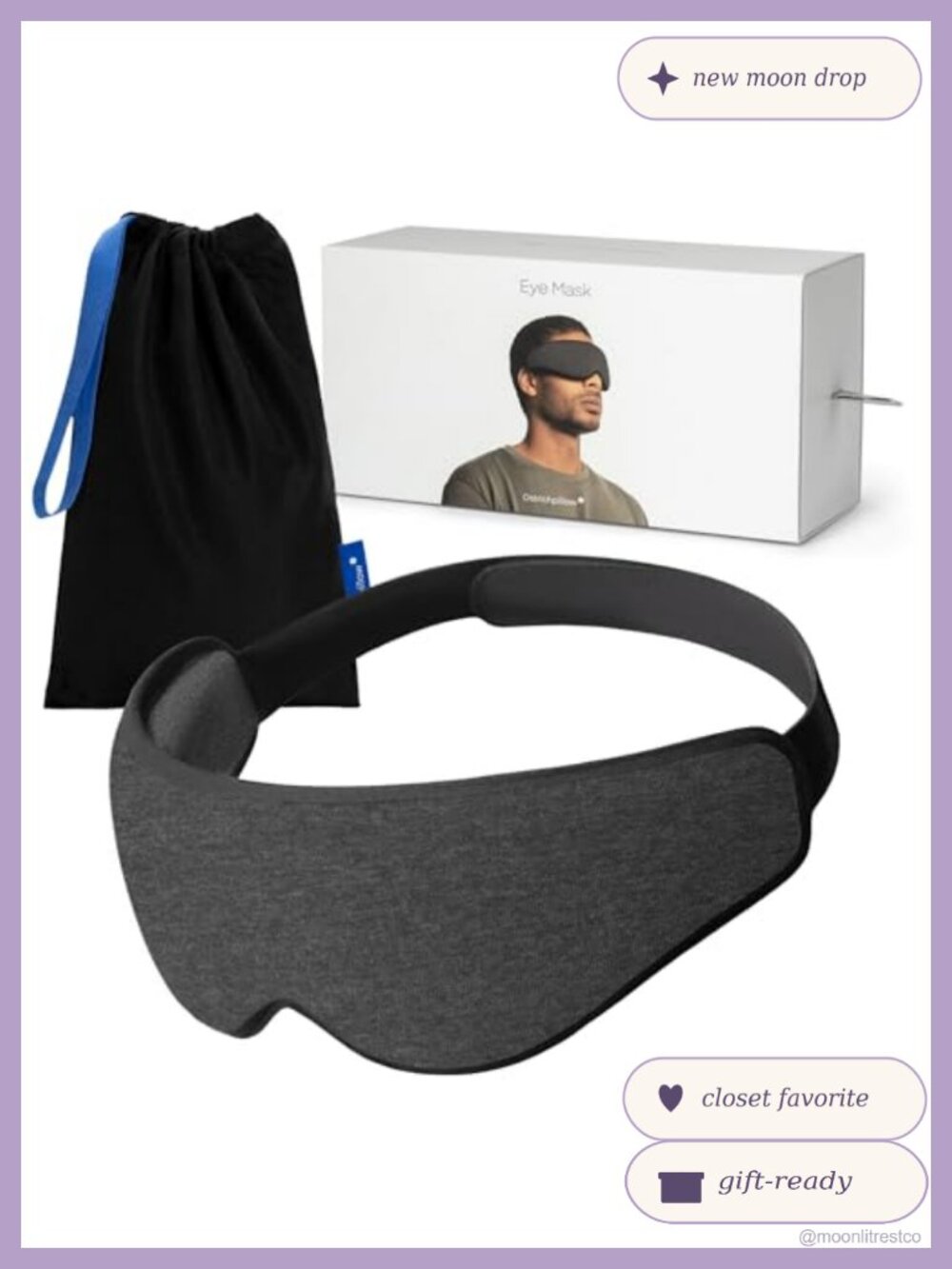 3D Contoured Sleep Mask 100% Blackout Pressure-Free Washable Travel